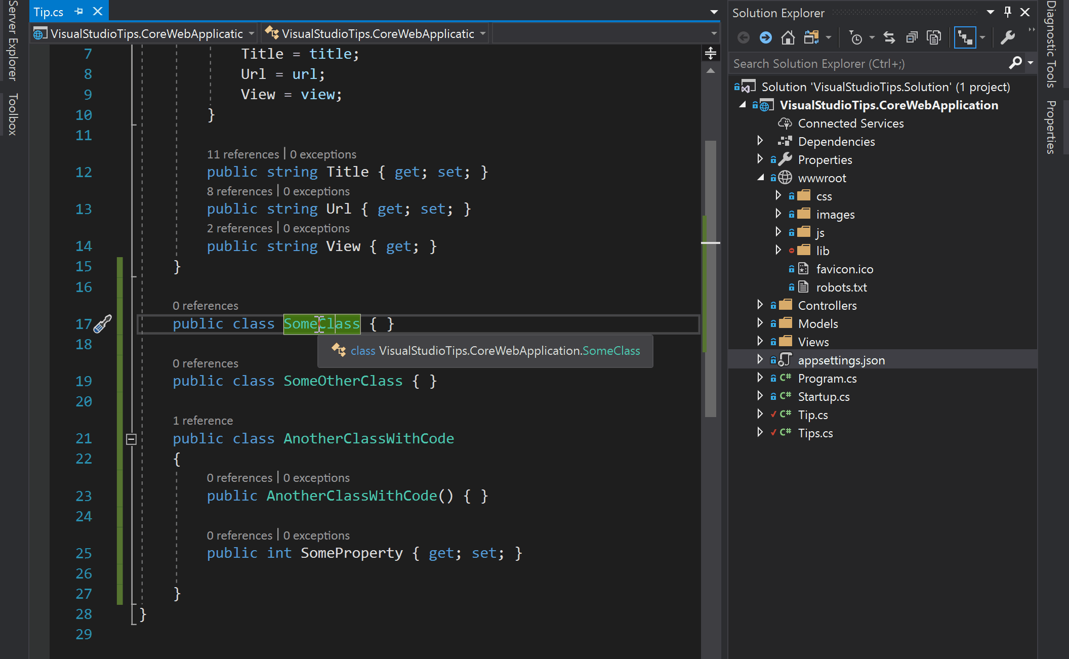 Visual Studio Tips : Move Type To New File